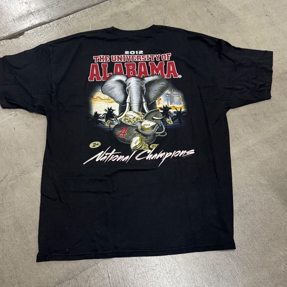 Guy Harvey Alabama Crimson‎ Tide 2012 National Champions T-Shirt Black Mens 2XL